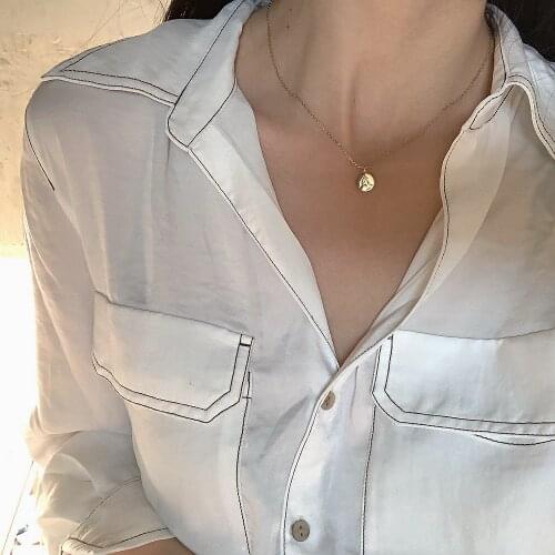 925 Silver Cartoon Human Head Abstract Silver Coin Necklace with Personalized Wild Clavicle Chain for Female Party Gifts