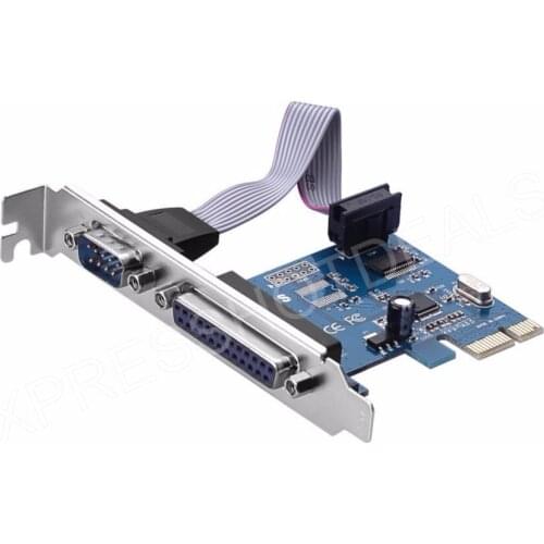 PCI-E Express RS232 Serial and LPT DB25 Printer Parallel Port Card
