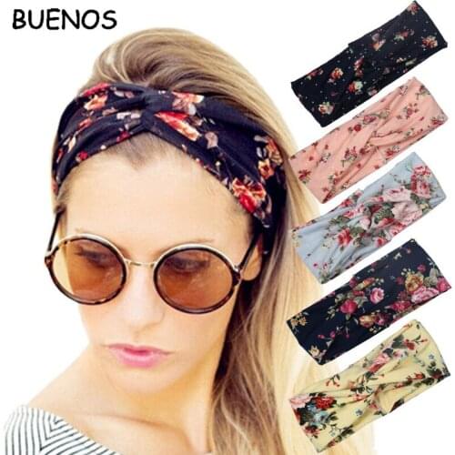 Qingwen Women Flora Printed Headband Rope Elastic Hair Bands Hair Gum Clip Women Female Turban Hair Accessories Haarbanden