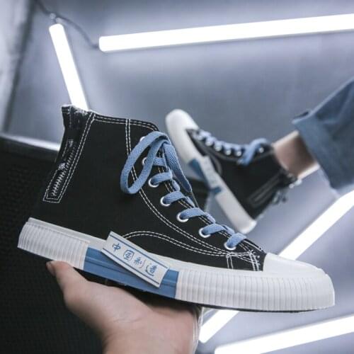 High Tops Mens Casual Canvas Vulcanized Shoes Rubber Sneaker Spring New Male Shoes Autumn Non-slip Walking Footwear Zapatillas