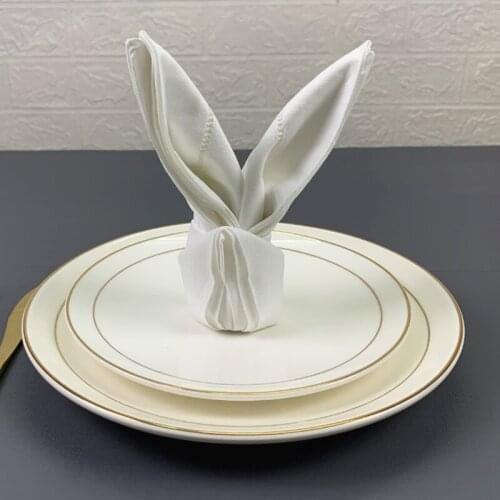 Napkin on the table Monogrammed Dinner Napkins White linen Hemstitch Table Embroidered Initial