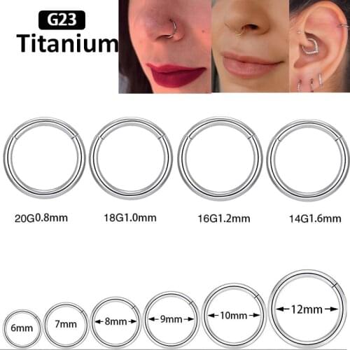 1PS G23 Titanium hight Segment Segmen Rings Open Small Septum Piercing Nose Earrings Women Men Ear Nose Piercing Jewelry