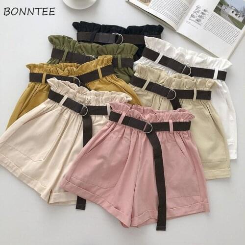 Cargo Shorts Women Summer Trendy Casual High Waist Trousers with Belt Pocket Colorful Chic Comfortable Ins Style Female Student