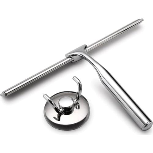 Wiper with Suction Hook Shower Glass Door Squeegee Stainless Steel Glass Window Squeegee for Bathroom/Kitchen/Car Wiper Suction