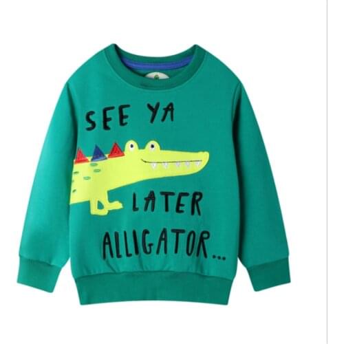 Jumping Meters Boys Girls Sweatshirts with Animals Print Hot Selling Children Cotton Tops for Autumn Spring Toddler Clothing