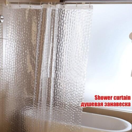 3D Waterproof Thickened Multi-Size Transparent Shower Curtain With Hooks Bathing Sheer Home Decoration Bathroom Accessaries D25