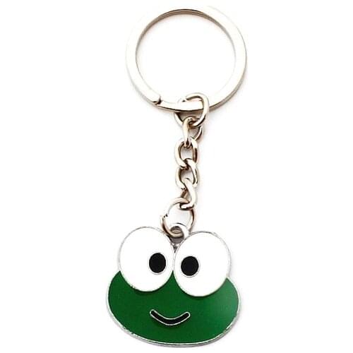 FREE SHIPPING BY DHL 100pcs/lot Funny Metal Frog Keychains Zinc Alloy Frog Keyrings Key Holders for Kids