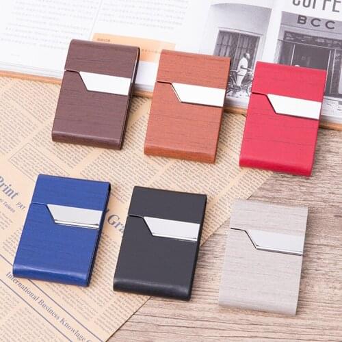 1PC Stainless Steel+PU Leather Cigarette Case Accessories Multifunctional Portable Smoking Cases, Business Card Box Storage