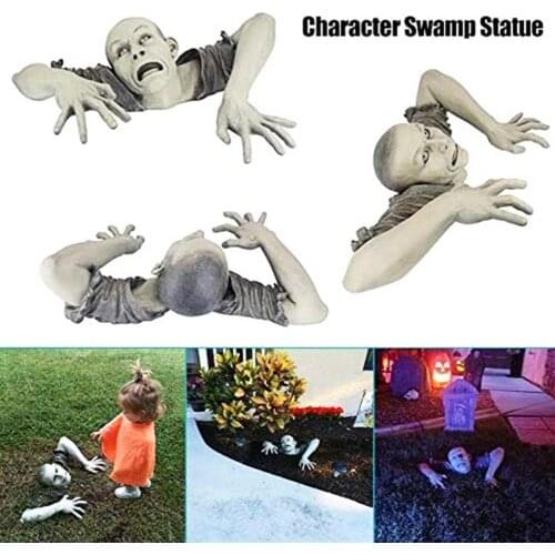 1pcs Zombie Shape Funny Statue Garden Sculpture Non-fading Anti-deform Lifelike ​Decorating Halloween Decorative Sculpture