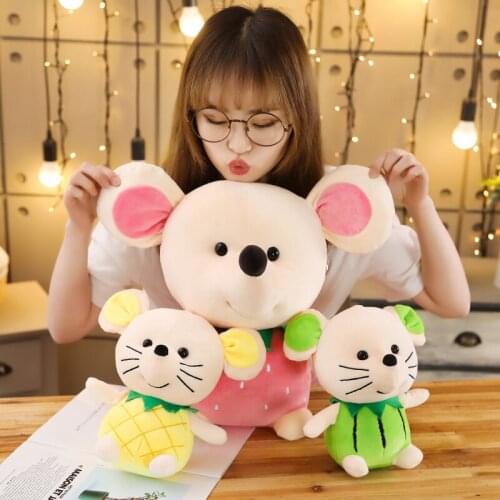 25/42cm Cartoon fruit mouse doll Plush toy soft animal stuffed doll Cute home office decor high qualityChild girl birthday gift