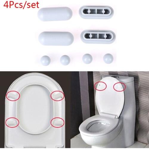 4pcs Antislip Gasket Toilet Seat Cushion Pads Cover Bumper Bathroom Lifter Kit