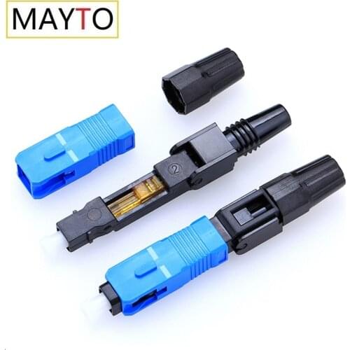 50PCS SC UPC Optic Fiber Cold Fast Connector Embedded Quick Connector FTTH Single Mode Free Shipping