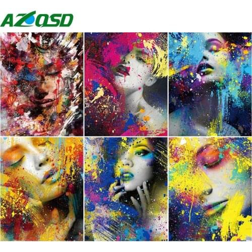 AZQSD Adult Paint By Numbers Portrait Home Bedroom Wall Artwork 40x50cm DIY Pictures By Numbers Woman Abstract Art Unique Gift