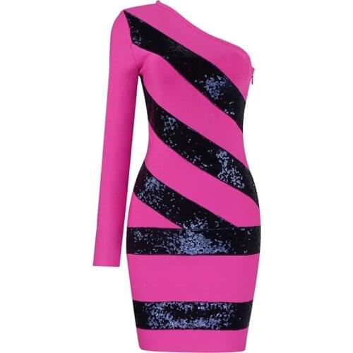 Elegant Bandage Dress Women Sexy 2021 New Arrival Party Club Celebrity Bodycon Dresses Autumn Winter Clothing