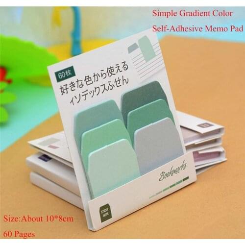 Kawaii Gradient Color memo pad sticky notes Self-Adhesive Times Indexes planner stickers post bookmark school supplies