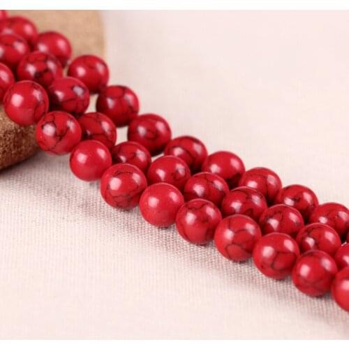 High Quality Charm Red turquois 4mm 6mm 8mm 10mm Natural Stone Beads For bracelet necklace women&men Jewelry Loose Spacer Bead