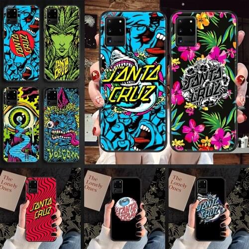 Santa Cruz Skateboards Phone case For Samsung Galaxy Note 4 8 9 10 20 S8 S9 S10 S10E S20 Plus UITRA Ultra black pretty funda 3D