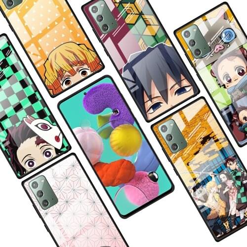 Demon Slayer Anime for Samsung Galaxy Note 20 Ultra 10 Lite Plus 9 8 5G A70 A50 A40 A30 A20 Tempered Glass Phone Case