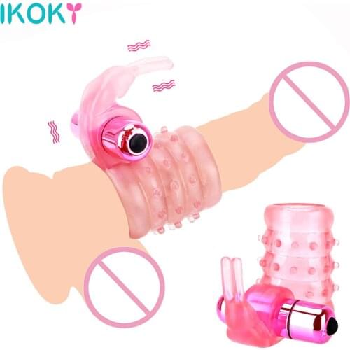 Cockring Vibrator Clitoris Stimulate Vibrating Penis Ring Elastic Male Delay Ejaculation Ring Sex Toys for Couples