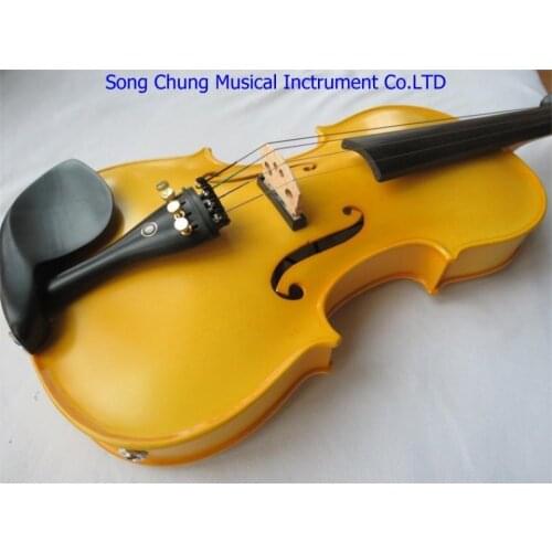 Solid wood Yellow colors electric & acoustic violin 4/4 #7974