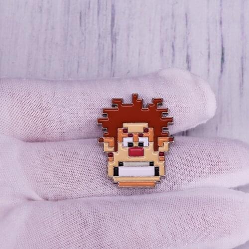 Hero in the game world cartoon pin