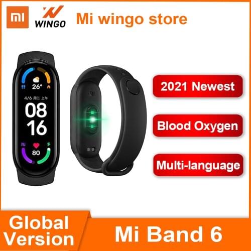 Global version Xiaomi Mi Band 6 Sport Wristband Heart Rate Fitness Tracker Bluetooth 1.56 " AMOLED Screen Smart Xiaomi Band 6