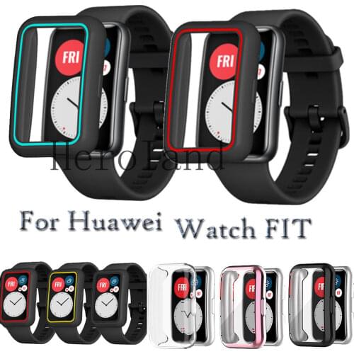HeroIand Silicone Protective Case For Huawei Watch Fit Tpu Full Screen Protector Cover Accessories Watchcase Soft Shell Bumper