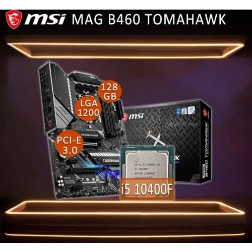 MSI MAG B460 TOMAHAWK Gaming Motherboard With Intel Core i5 10400F Motherboard Combo DDR4 Intel 10th-Gen CPU B460 Placa-mãe 1200