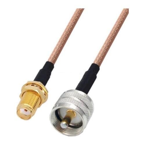 RG400 Cable SMA Female to UHF PL259 Male Double Shielded Copper Braid Coax Low Loss Jumper Cable