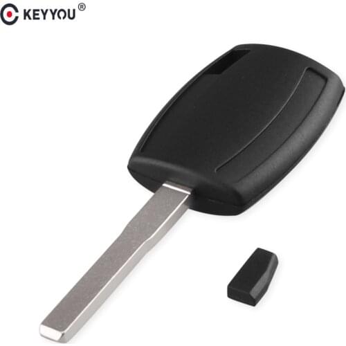 KEYYOU Uncut HU101 Blade Transponder Key Case With 4D63 40 Bit Chip For Ford Fiesta Mondeo Focus C-Max S-Max Galaxy Chip shell