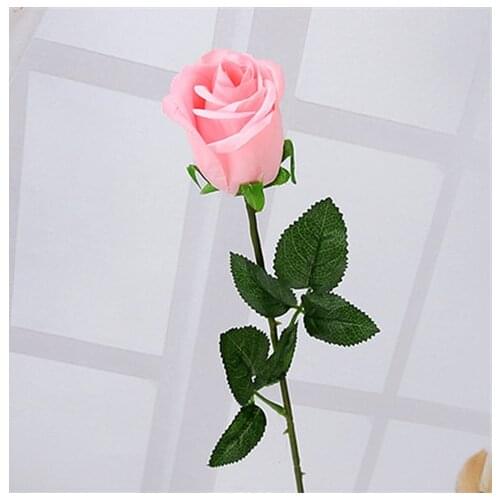 Coral powde Fresh rose Artificial silk Flowers Real Touch rose Flowers Home decorations for Wedding Party or Birthday Christmas