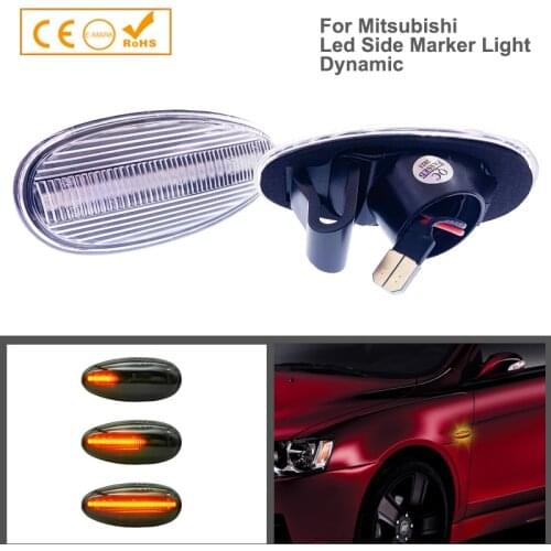 2Pcs Dynamic LED Side Marker Light Turn Signal Lamps For Mitsubishi Outlander Lancer Freeca I-Miev Eclipse Pajero Montero Galant