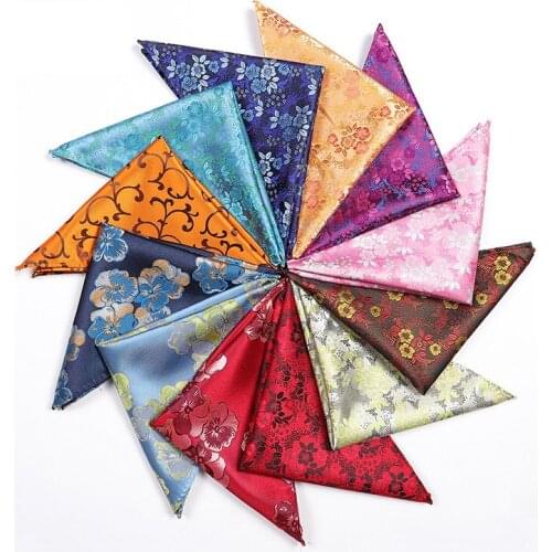 New Floral Handkerchief Towel Mens Pocket Towel Floral Pocket Square Business Chest Towel Hanky Gentlemen Suit Hankies