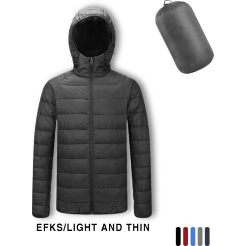 Autumn Winter Warm Outwear Slim Men' Coats Windbreaker Solid Jacket Light Packing Bubble Coat