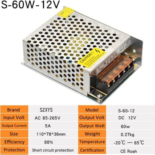 60w100w120w150w200w250w 12v 3a5a10a16.5a20a Switch Power Supply DC Industrial Device Security LED Light Bar Monitoring Power