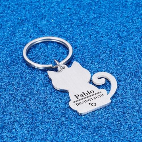 Personalized Dog ID Keychain Pet Name Phone Number Gender Pet ID for Cat Puppy Dog Collar Tag Keyring Pet Cat Keychain