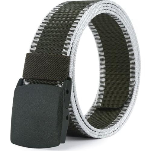 Anpudusen Men Female Belts Military Nylon Adjustable Belt Men Outdoor Travel Tactical Waist Belt with Plastic Buckle for Pants