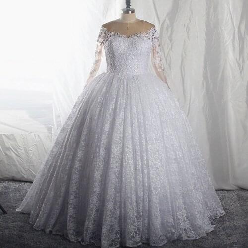 RSW1706 Long Sleeves Lace Wedding Gowns White Wedding Dress