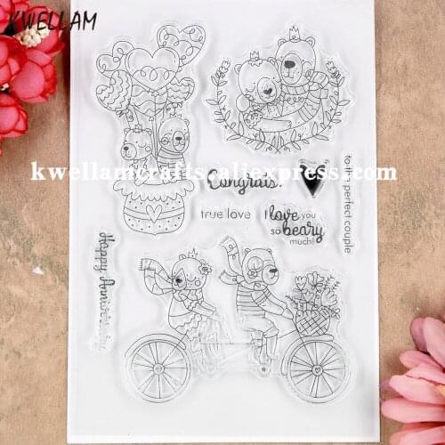 Happy Anniversary Perfet Couple I Love You True Love Scrapbook photo cards rubber stamp clear stamp transparent stamp 9062506