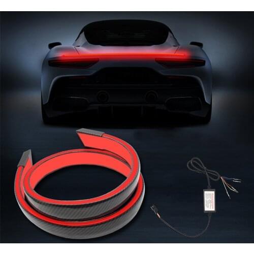 120cm Flowing Car Brake Lights Waterproof 12V LED DRL Strip High Rear Additional Stop Light Auto Turn Signal Running Tail Lamp