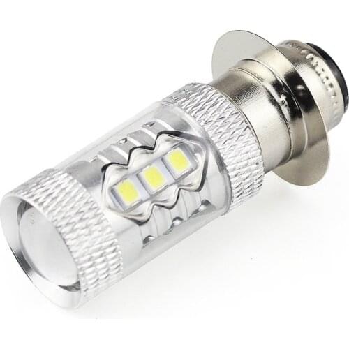 H6 PX15D 80W 6500K 16SMD White DC12V LED Motorcycle Headlight Fog Light Driving Bulb Lamp for Motorcycle Bicycle Bike