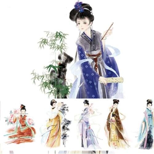 Vintage Graceful Girls Washi Tapes Bullet Journal Masking Tape Adhesive Tape DIY Scrapbooking Decoration Washi Stickers