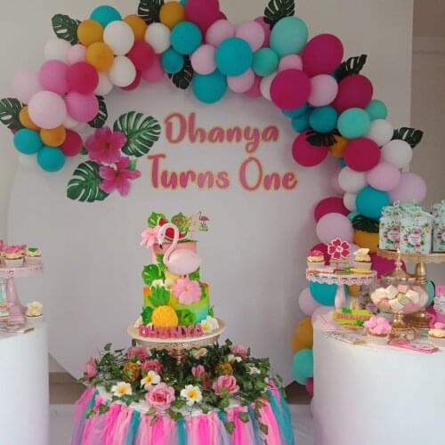 135Pcs Hawaiian Party Balloons Palm Leaf Balloon Arch Kit Beach Summer Tropical Birthday Decor Supplies Hawaiian Air Globos