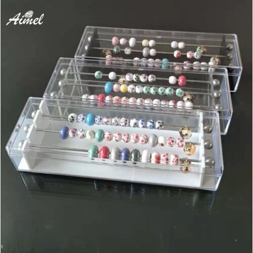 Clear Charms Display Box Acrylic Beads Storage Case With Lid Portable Charms DIY Organizer Showcase Gift Box Charms Display Box