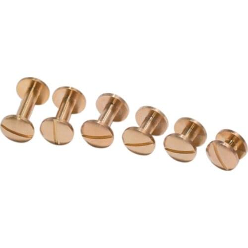 Solid Brass Arc Button Stud Screw Nail Rivet Back Belt for Sewing Handmade DIY Leather Accessories Material 4 6 8 10 12 15mm