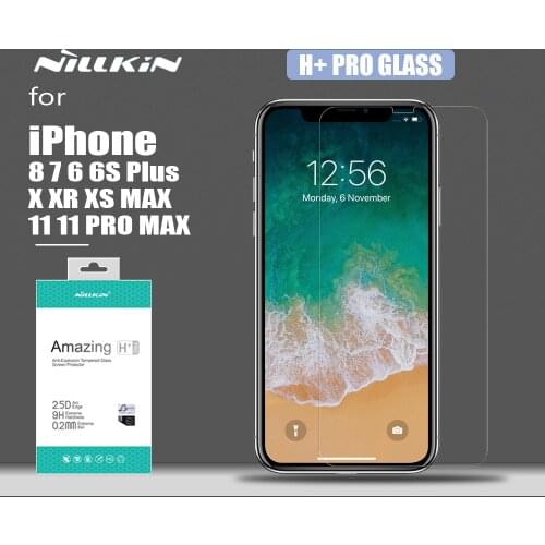 Nillkin for iPhone 11 11 Pro Max X XR XS Max Glass H+PRO Tempered Glass Safety Screen Protector for iPhone 8 7 6 6S Plus HD Film
