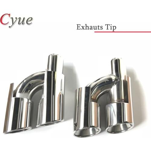 1 Pair(Left+Right) Stainless Steel End Pipe Quad muffler exhaust tips for PORSCHE Panamera 09-13