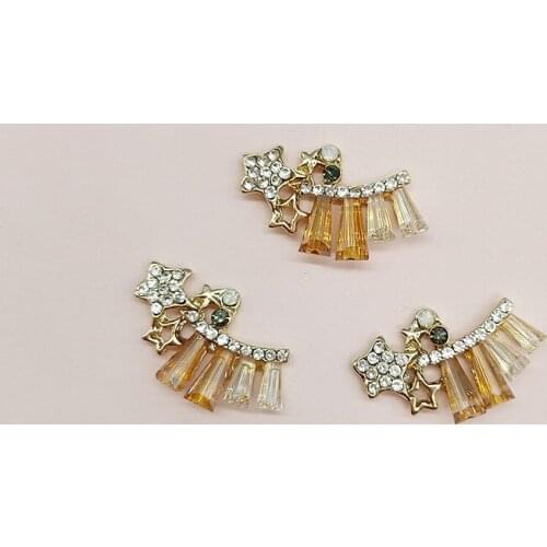 10 Pieces/Lot 25.5*16mm Metal Set Rhinestone Decorative Accessories Apparel Hair Jewelry Making