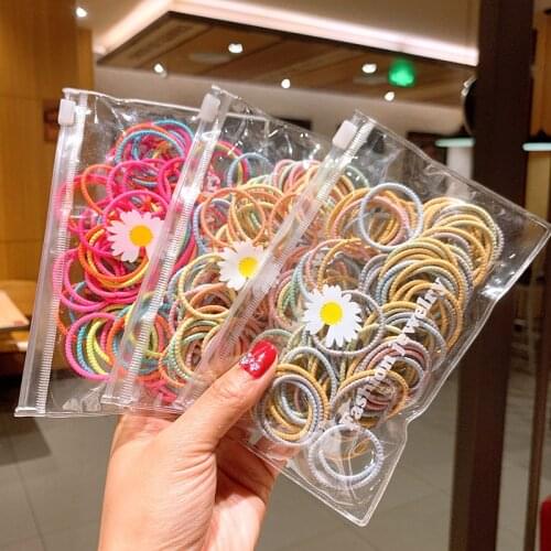 100 pcs/lot Small Hair Ties Gum Colorful Nylon Rubber Bands Headband Scrunchies Elastic Hair Bands For Girls Hair Accessories