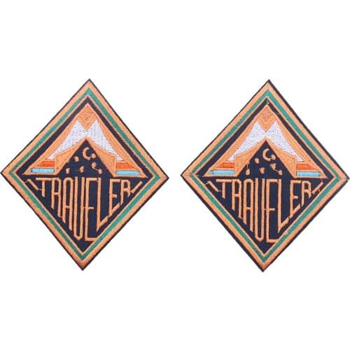 2PCS Retro Prismatic Patches High Quality Embroidery Applique Iron on Patches for Clothes Stickers Backpacks Shirt Decor Fabric